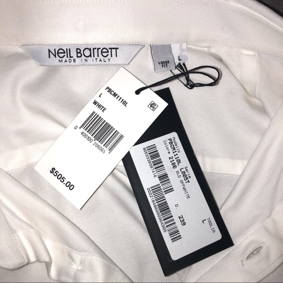 White Neil Barrett Button-Down with Zippers - Picture 3 of 5